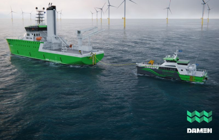 Damen Shipyards unveils innovative offshore charging solution for electric crew transfer vessels | 4C Offshore
